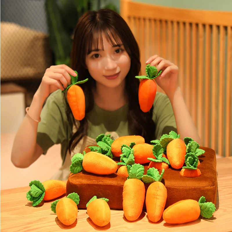 2021 New P;ush Stuffed Plucking Radish Toy Children's Puzzle Insert Carrot Game Baby Toys Early Childhood Educational Toys Gifts