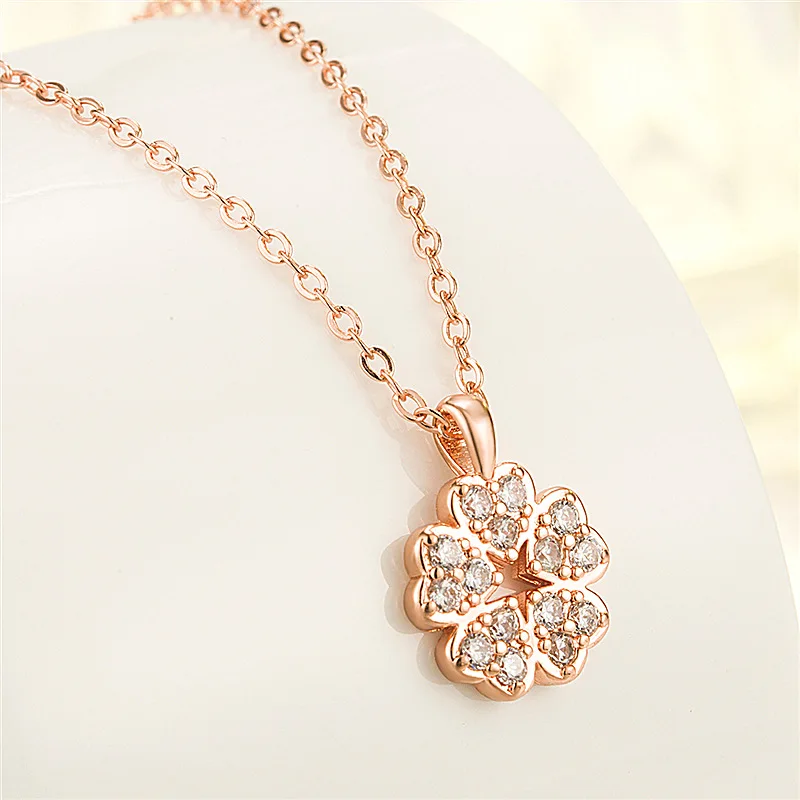 Top Quality Silver 925 Sterling Necklace For Women Jewelry Bright Zircon Flower Necklace Female Princess Choker Accessories Lady