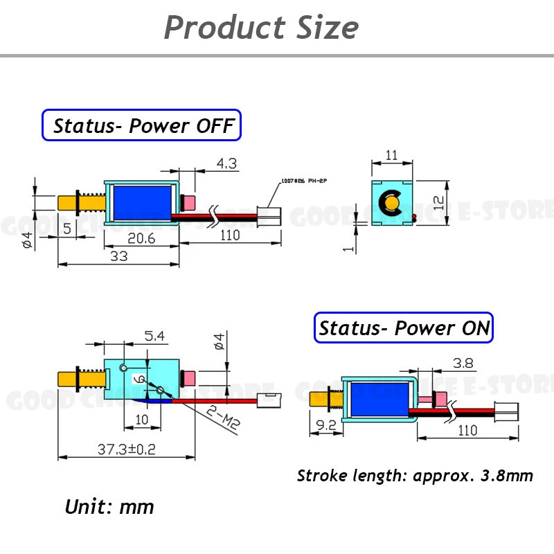 DC 6V/DC 12V Mini Size Solenoid Electromagnetic Electric Control Push-Pull Cabinet Drawer Door Lock for DIY Project