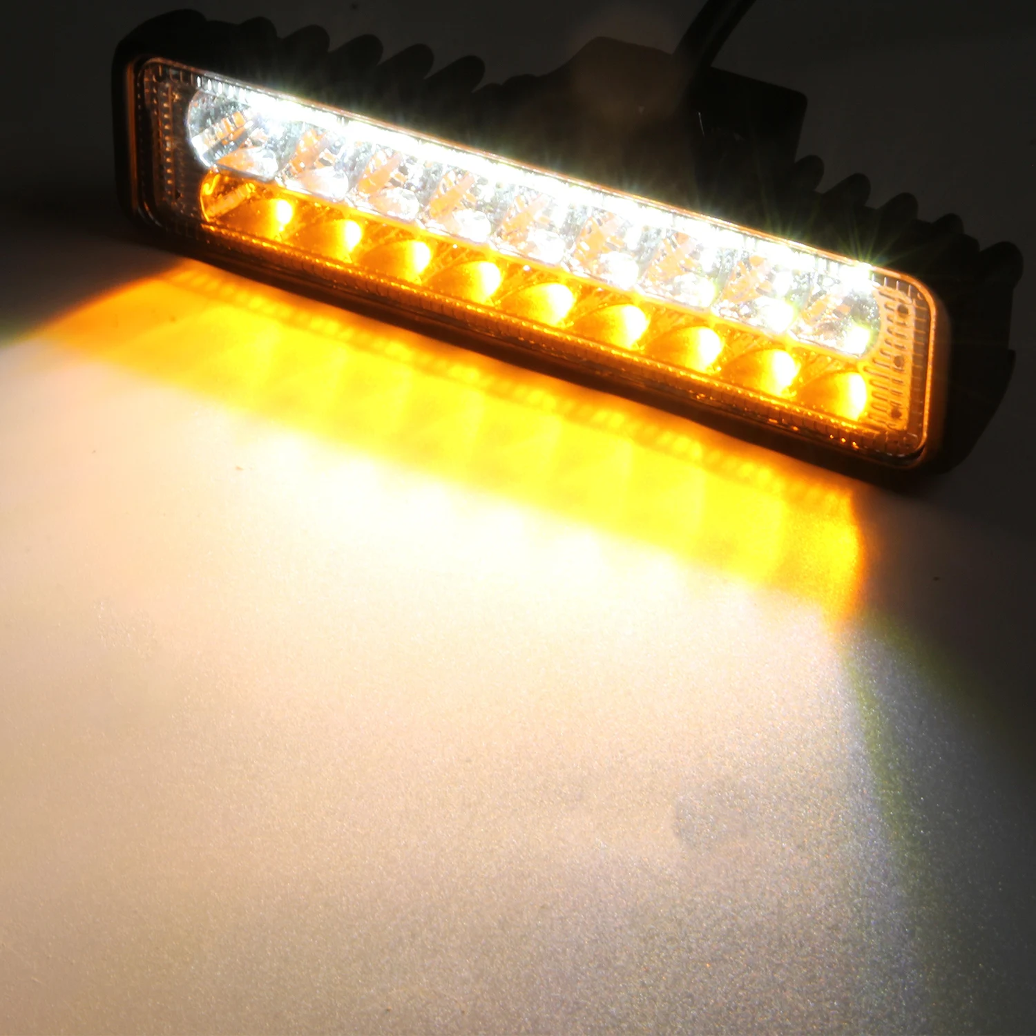 60W LED Light Bar Yellow White Warning Fog Lamp 6 Inch For SUV ATV Off-road Motorcycle Truck Trailer 4x4 E-bike 12V 24V