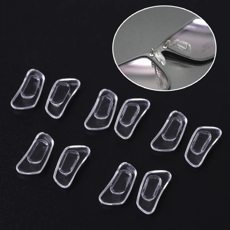 Hot New 5 Pairs/Lot Inserted Bayonet Silicone Eyeglasses Soft Nose Pads Glasses Massage for Men Women