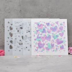 Stencil 9PCS/SET Bubble Heart Star Background Layering Stencils Scrapbooking Decorative Embossing DIY Paper Card Crafts ST012