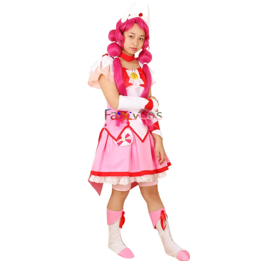 Halloween Smile PreCure! Glitter Force Glitter Lucky Cure Happy Dress Wig Cosplay Costume Adult & Kids Halloween Costumes