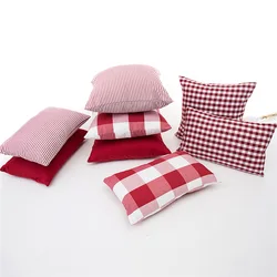 45x45/50x30cm Red white gingham cushion cover sofa checkered striped pillowcase waist pillow case for backrest home decor