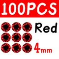 100 piezas de 4 mm rojo