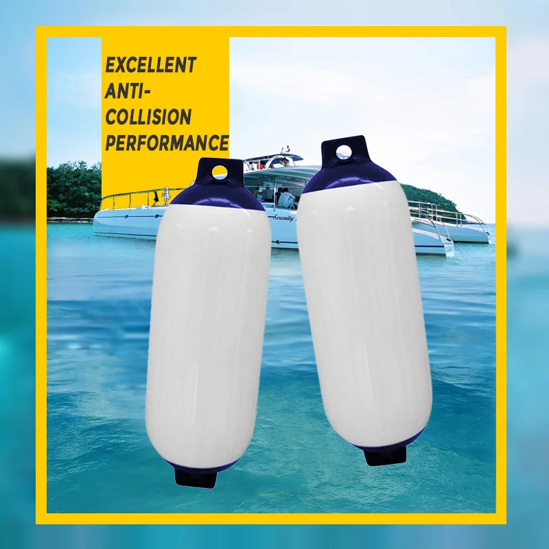 2Pcs Boat Fender Inflatable Bumper Fender Marine Dock Shield UV Protection PVC 11 x 40cm Yacht Speedboat Boat Marine Accessories