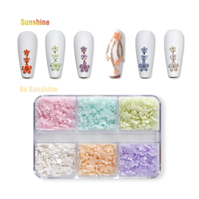 Set farb veränderte Blumen dekore 5 Blüten blätter japanisches Harz Makronen röschen UV-Blumen mischung Nagels chmuck 3d Zubehör Kit 3 6mm