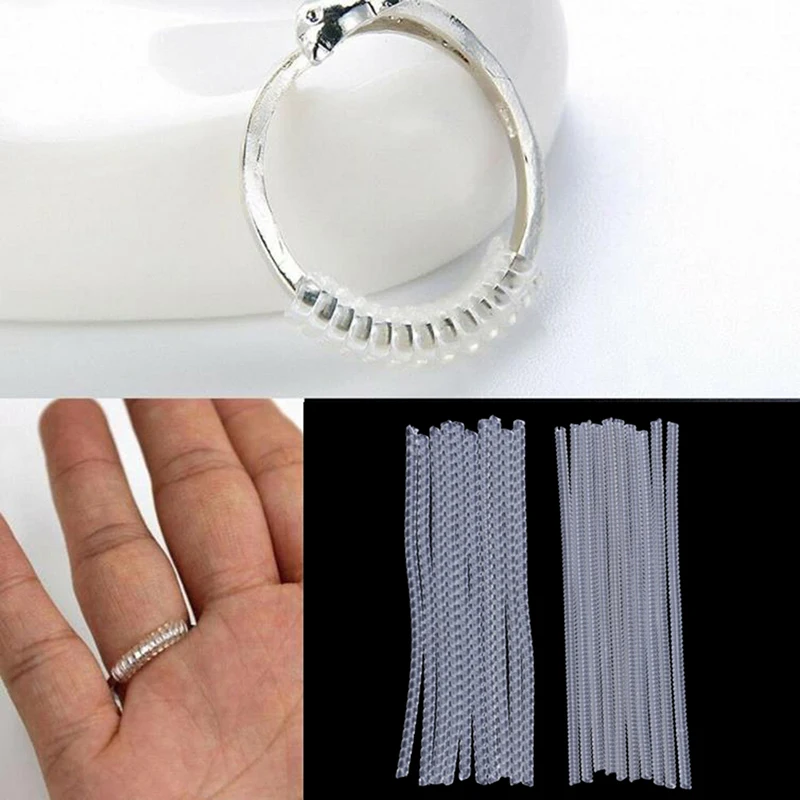 Anel espiral invisível 10cm, ajustador de anéis com base em espiral, redutor de inserção, ajuste de classificação, ferramentas de joias para qualquer anel com 10 peças