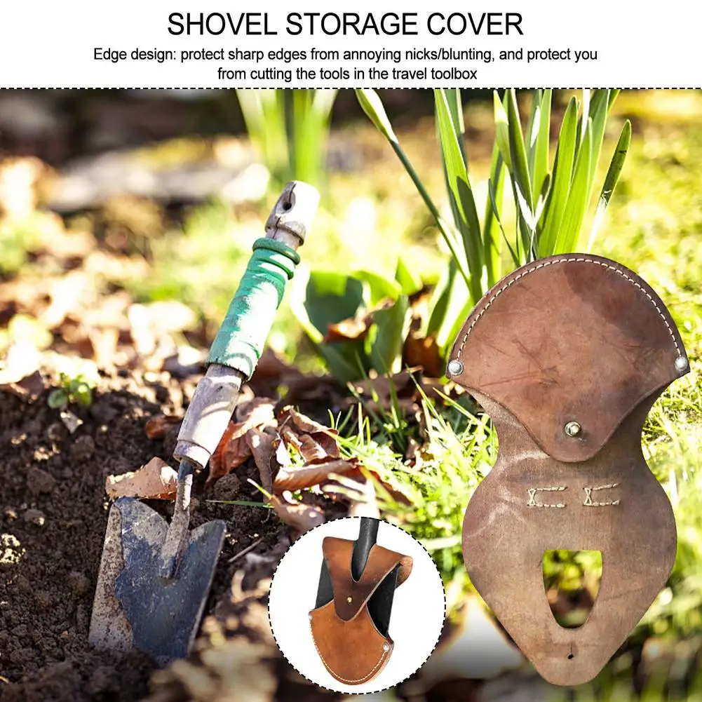 Garden Detecting Shovel Case Digging Shovel Protective Cover Leather Outdoor Camping Shovel Holster 20x30cm