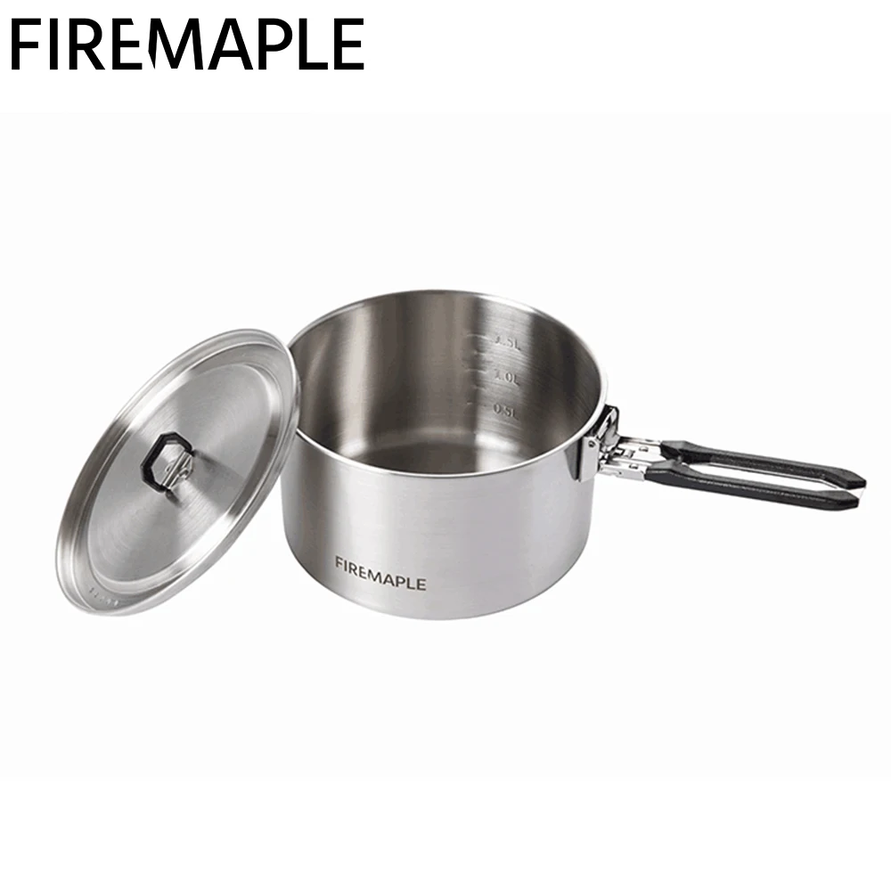 

Fire Maple Camping Cookware Hiking Antarctica Stainless Steel Pot Outdoor Camp Cooking Set 1.5L Compact Foldable Pots