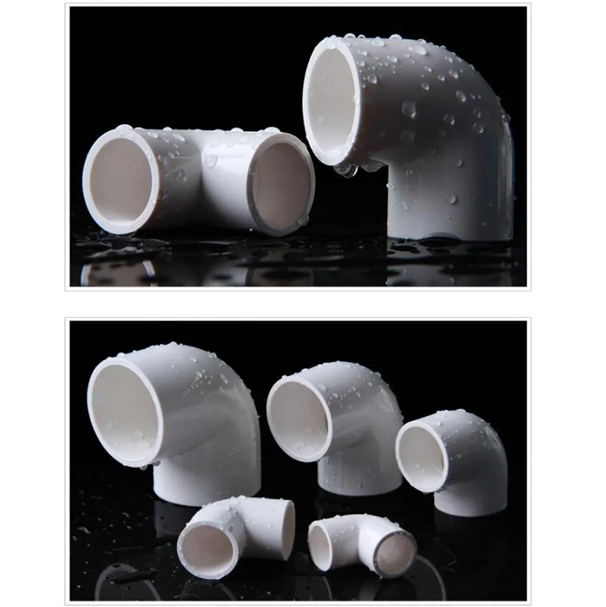 Pijp Connector Id 16-110Mm Wit Pvc Buisleidingen Plastic Gezamenlijke Waterleiding Onderdelen Straight/Elleboog/Gelijk Tee/3/4/5/6 Manieren