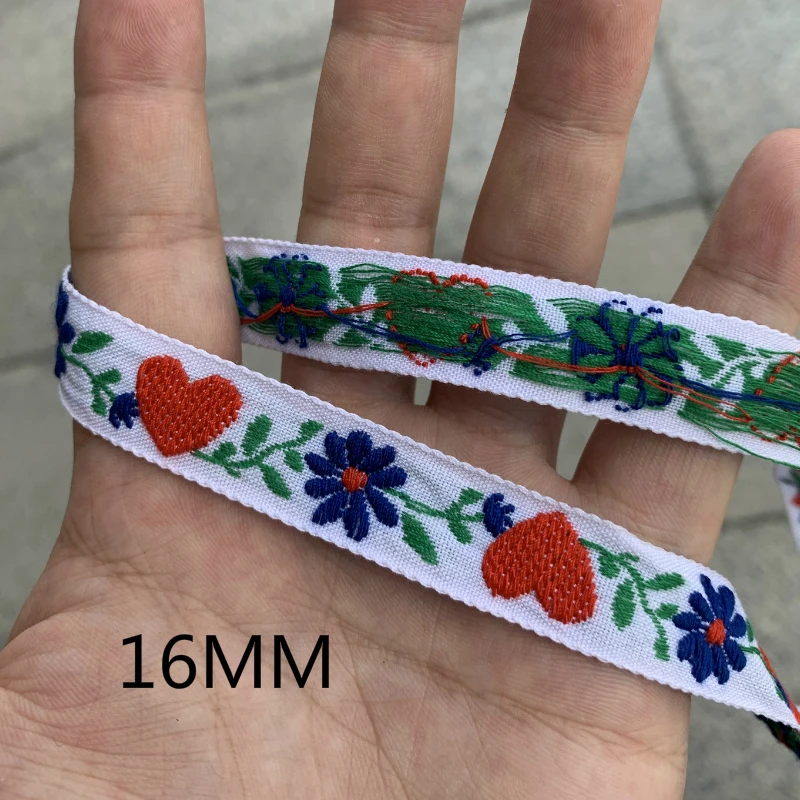 3 YARD DA 3/4 POLLICI 11-20MM Khaki Fiori Del Cuore Jacquard Fatti A Mano Nastro di Pizzo Coreano Fatto A mano Tornante accessori MJZDMH20081301