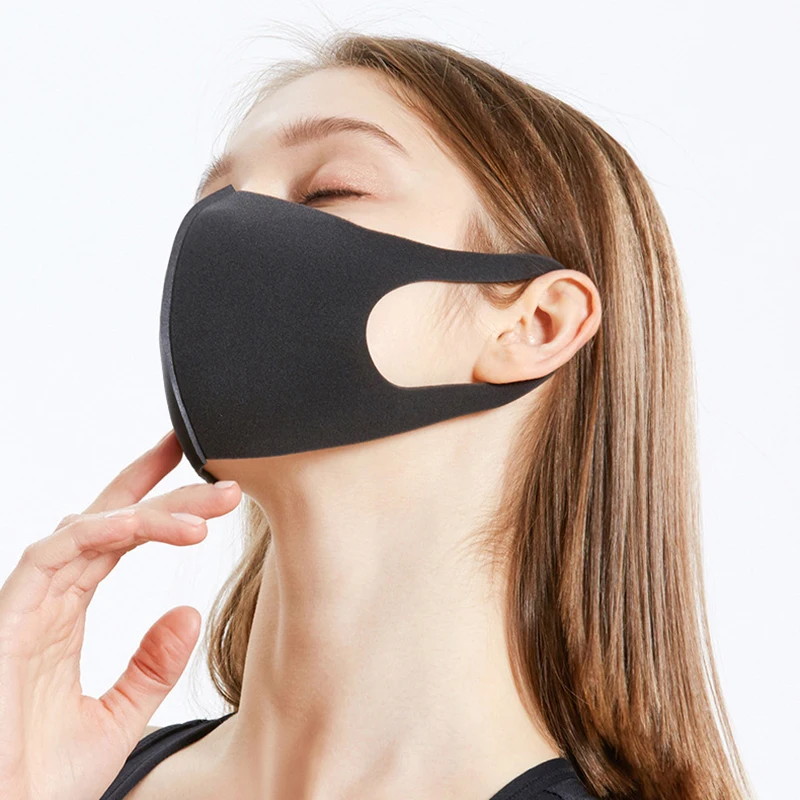 Maschera per la bocca 3D di moda nero rosa grigio adulto e bambini riutilizzabile lavabile antipolvere maschera morbida traspirante spedizione veloce