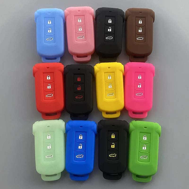 Silicone Car Key Cover Case for Mitsubishi Delica D5 Outlander 2014 Pajero remote Key Car Accessories Bag