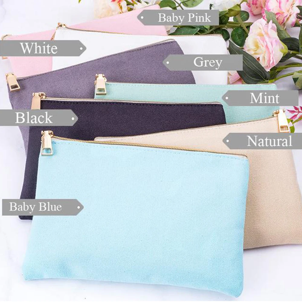 Personalized Canvas Makeup Bag Bridal Gift Custom Bridesmaid Bag For Wedding Bachelorett Party Monogram Cosmetic Zipper Pouches