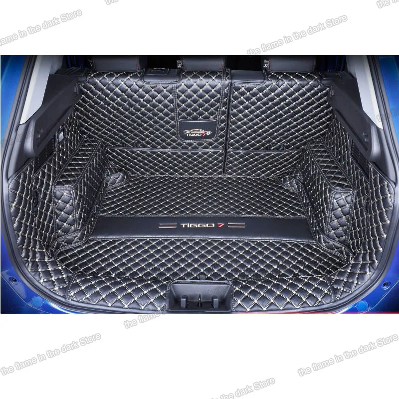 

Leather Car Trunk Mat Cargo Liner for Chery Tiggo 7 pro 2020 2021 Pro Boot Carpet Accessories Auto tiggo7 t-go rear seat cover