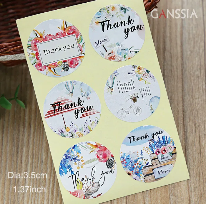 100pcs/lot Multifunctional Flower DIY Handmade Craft Label Sticker for Gift Package Envelope Seal Stationery Stickers(ss-736)