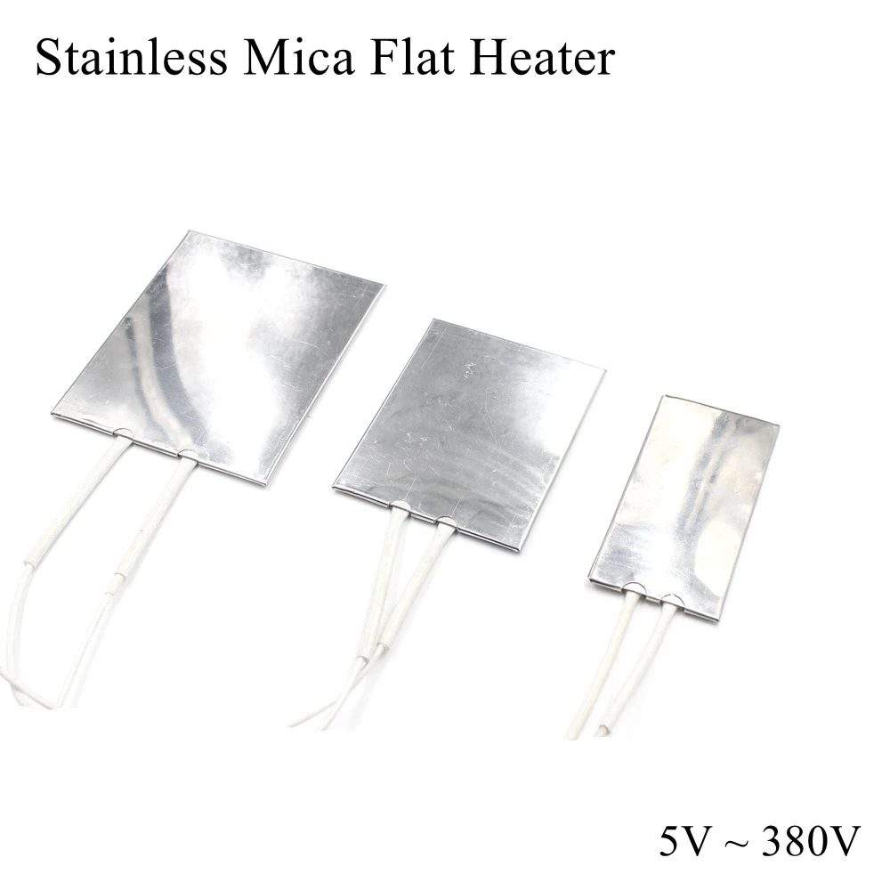 5V 12V 24V 36V 48V 110V 220V 380V Stainless Mica Flat Heater Steel Electric Heating Element For Plastic Injection Machine