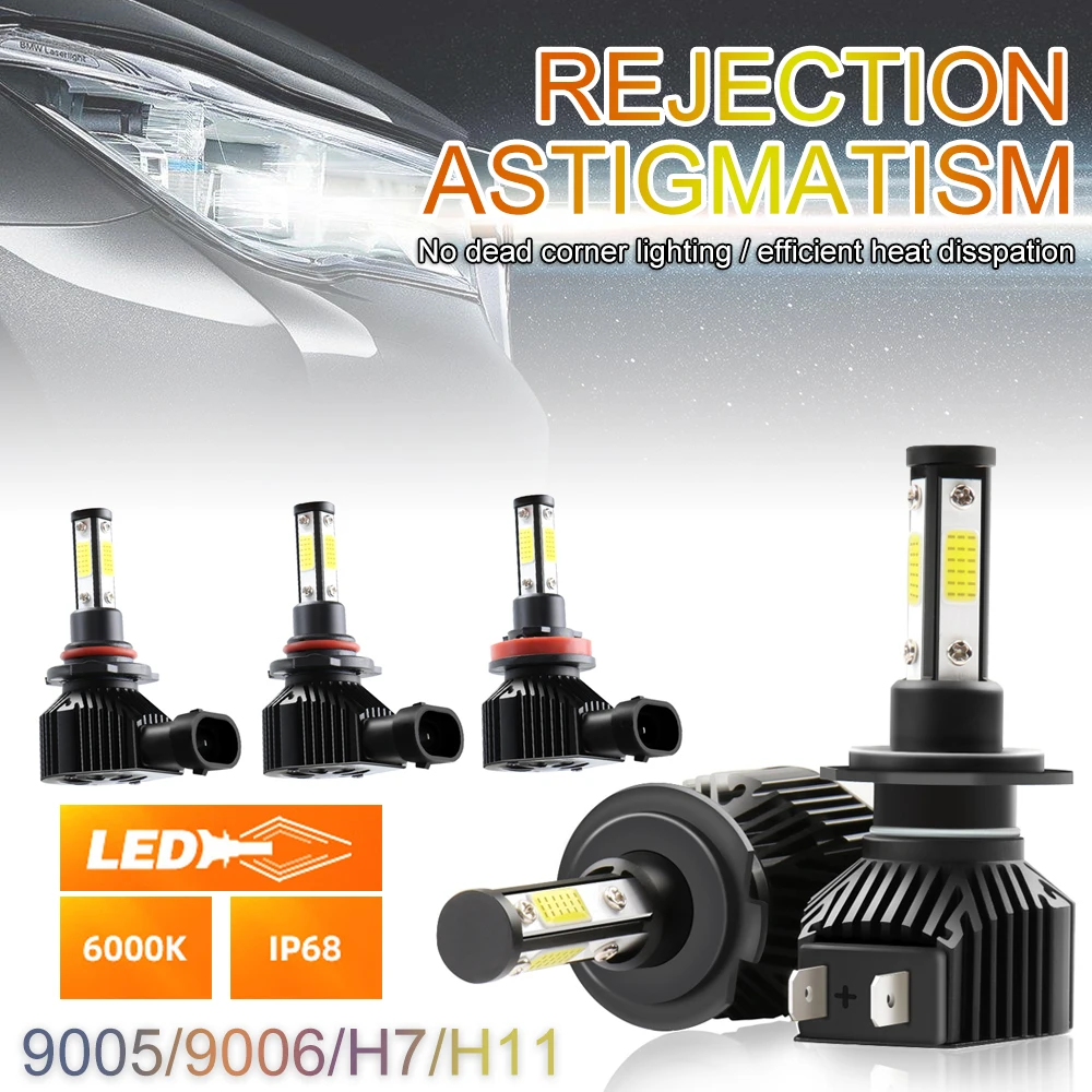 

LED Headlight Bulbs H11 H9 H8 H7 9006 HB4 9005 HB3 H10 50W 5000 Lumens Super Bright LED Car Headlights Conversion Kit 6000K
