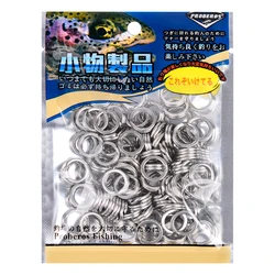 PROBEROS 50pcs Fishing Split Rings for CrankHard Bait Silver Stainless Steel 0#-12# Fishing Connector Accessories tackle