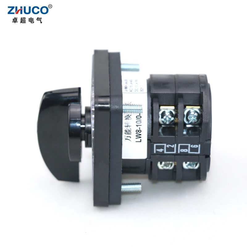 ZHUCO LW8D-10/0-3.2 Two Phases Four Positions 10A 660V Cam Power Knob Selection Changeover Switch Reversing Rotary Switch