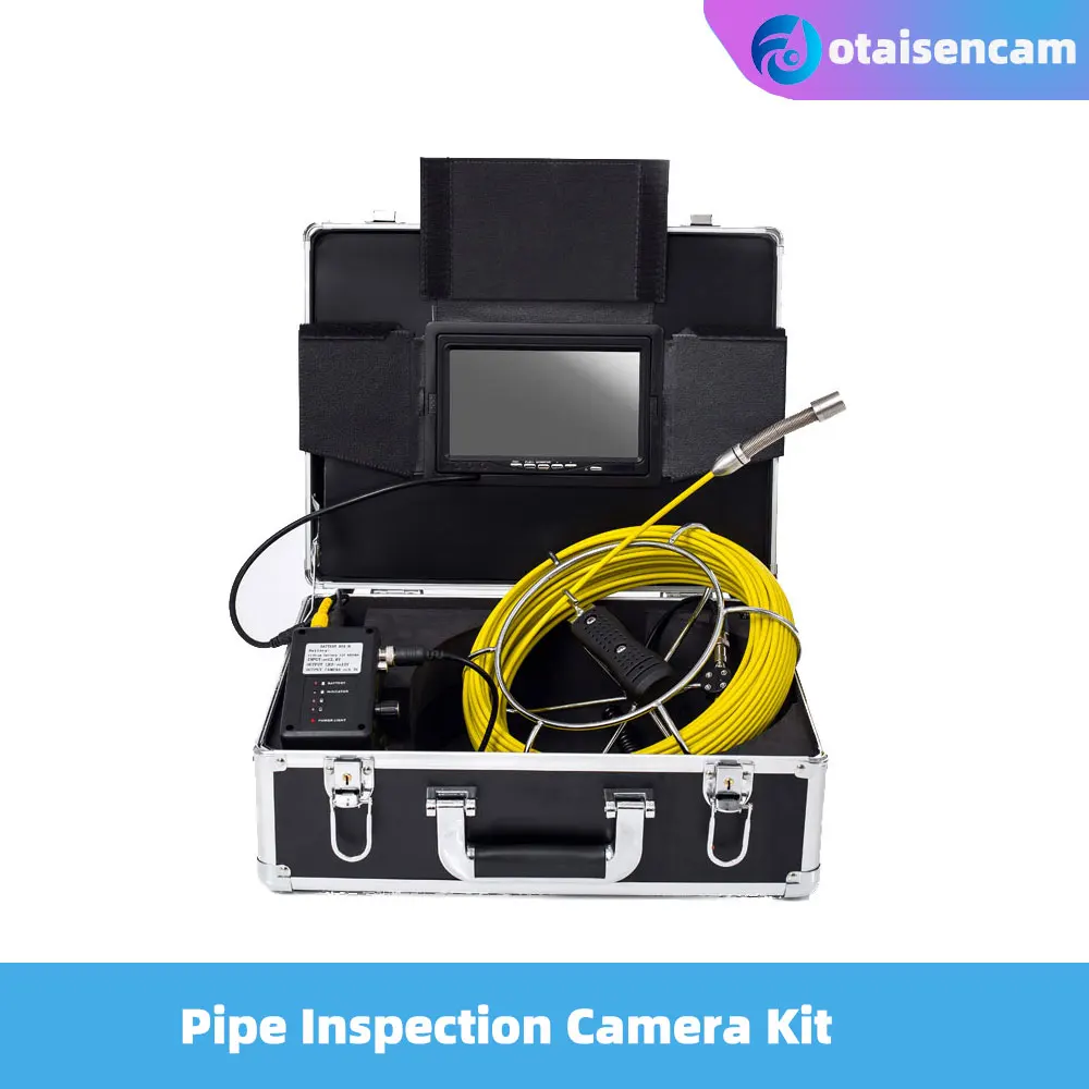 

7 Inch Monitor Industrial Pipe Drain Sewer Inspection Video System Kit IP68 Waterproof CCD600 TVL 5mm Fiberglass Cabl