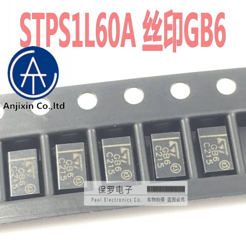 10Pcs 100% ต้นฉบับใหม่ Schottky Rectifier Diode STPS1L60A ผ้าไหมหน้าจอ GB6 SMADO-214AC Real สต็อก