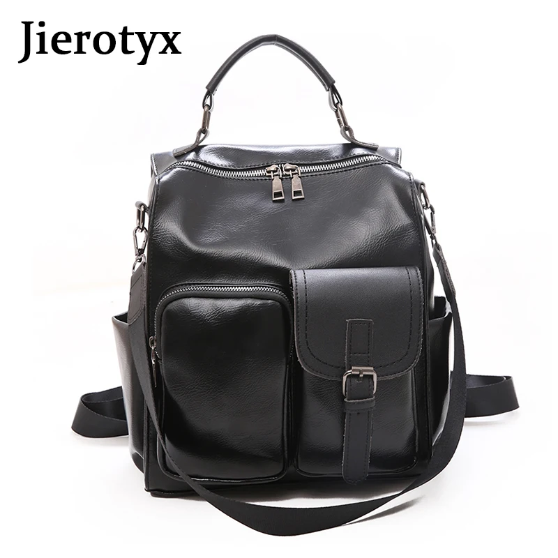 

Популярный женский рюкзак JIEROTYX из искусственной кожи в стиле ретро, Корейская версия 2021, популярная новинка, модная вместительная сумка через плечо, рюкзак для женщин