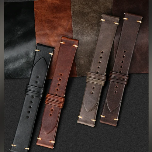 MAIKES-수제 시계 밴드 나비 버클 야채 무두질 암소 가죽 이탈리아에서 만든 빠른 릴리스 팔찌 밴드 시계 스트랩 