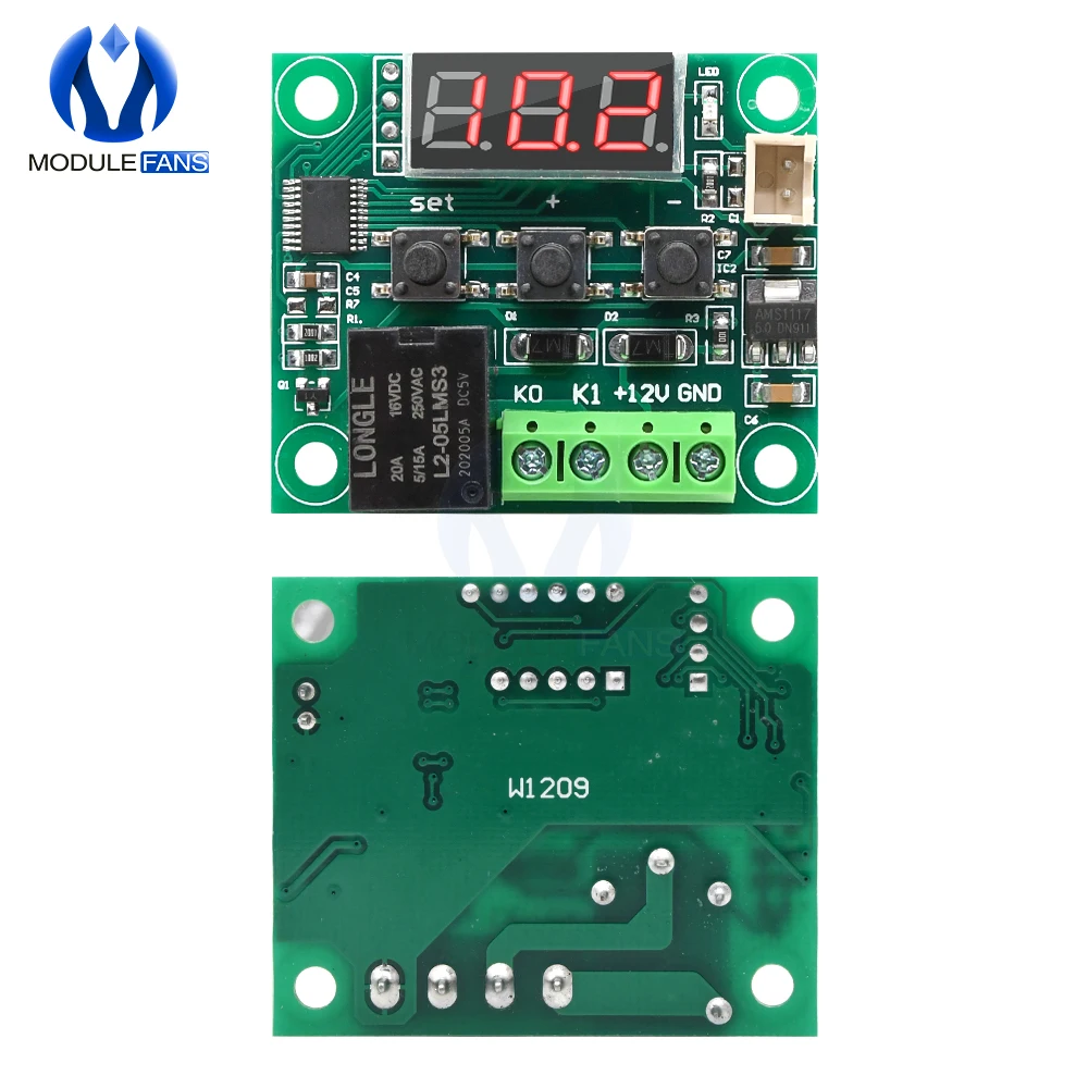 W1209 DC 5V 12V 24V Rood Blauw LED Digitale Thermostaat Temperatuurregeling Thermometer Module + NTC waterdichte Sensor Draad