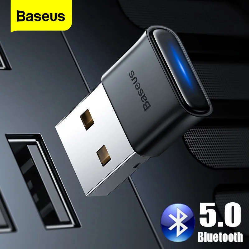 Baseus – adaptateur USB Bluetooth 5.0, récepteur Audio musical pour PC, manette de jeu, haut-parleur, ordinateur portable, souris sans fil,