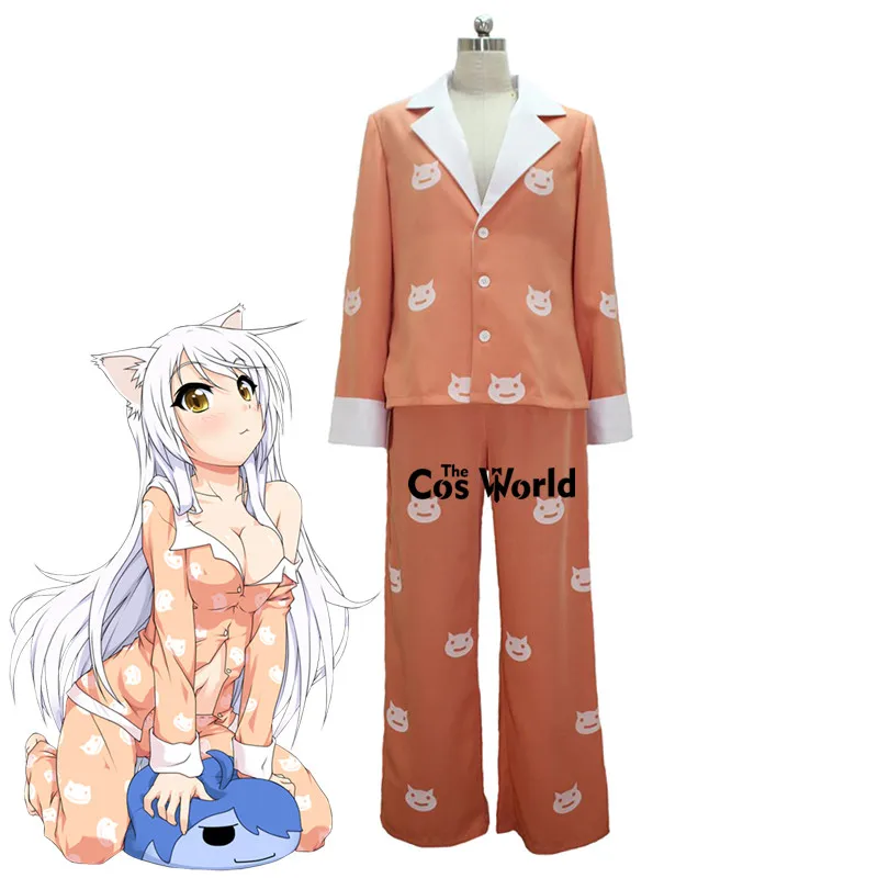 Bakemonogatari Hanekawa Tsubasa Pajamas Sleepwear Tops Pants Outfit Anime Cosplay Costumes