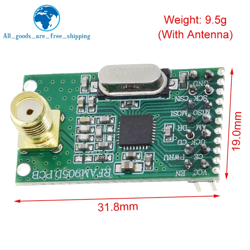 NRF905 Wireless Transceiver Module Wireless Transmitter Receiver Board NF905SE With Antenna FSK GMSK Low Power 433 868 915 MHz
