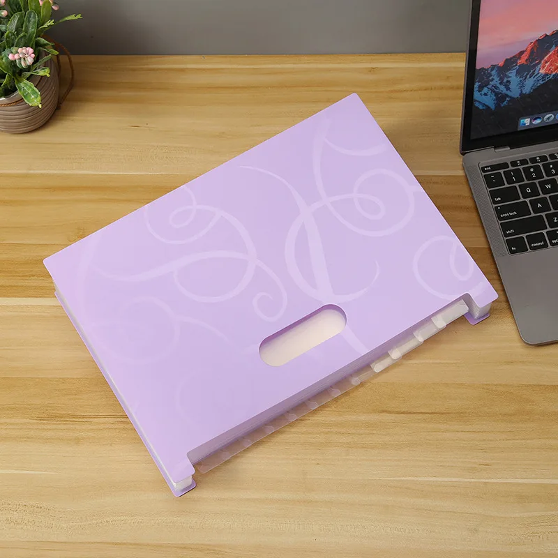 A4 Plastic Portable File Folder Extension Wallet Bill Receipt File Sorting Organizer Office Storage Bag Folders Filing Products