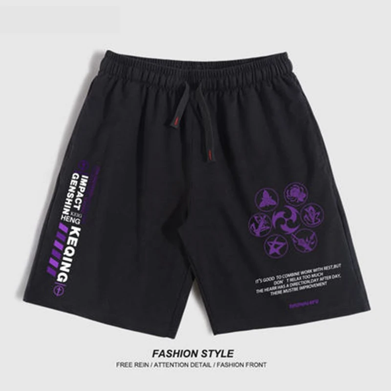 

The new game Genshin Impact KLEE five-point pants two-dimensional animation peripheral Qiuqiuren students VENTI black shorts