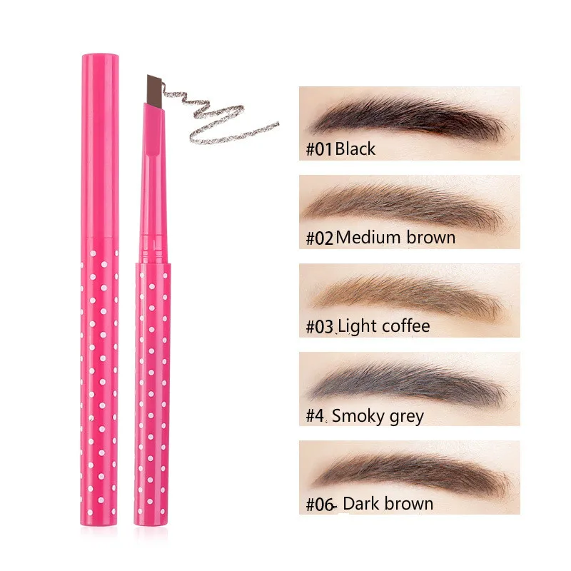 

5 Colors Eyebrow Pencil Natural Waterproof Rotating Automatic Long Lasting Cosmetic Eyebrow Shaping Liner Pen For Comestic tool