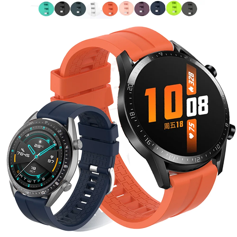 Tali silikon 22mm/20mm untuk jam tangan Huawei GT2 / samsung Gear S3/Amazfit GTR untuk jam tangan Huawei 4-3/GT4/3 Pro tali silikon olahraga