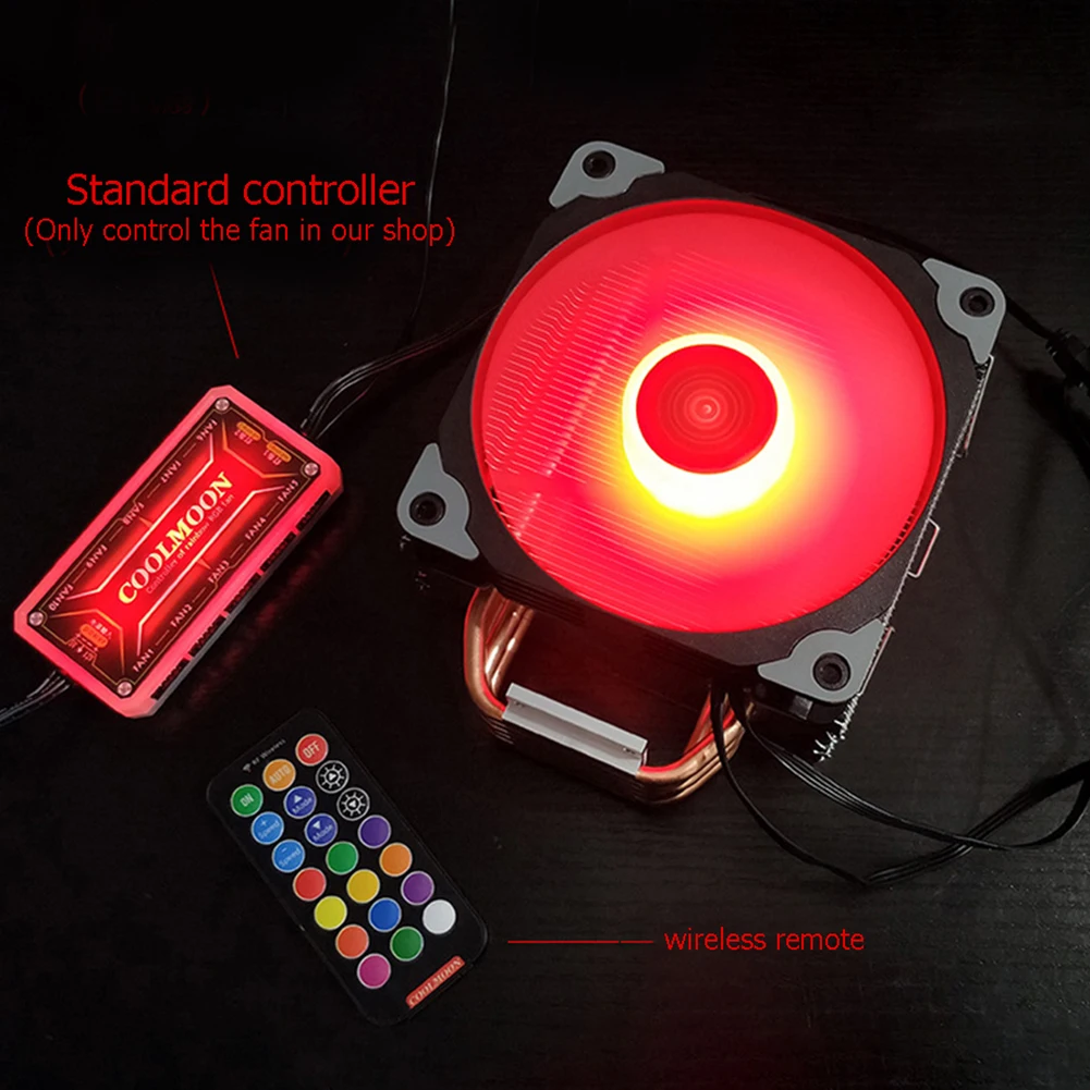 Coolmoon พัดลม Controller Adapter Cable 5V 3 Pin ขนาดเล็ก4Pin/6Pin ARGB Converter สำหรับพัดลมคอมพิวเตอร์อะแดปเตอร์ Acces