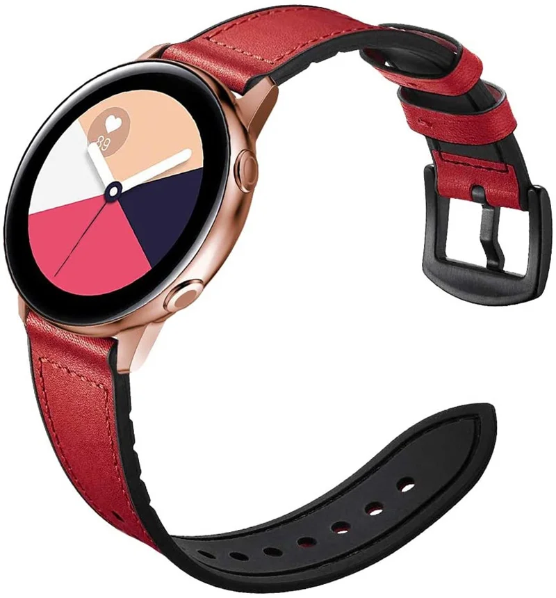 20mm 22mm Leather strap For Samsung Galaxy watch Active 2 band 40/44mm Gear S3 Frontier bracelet Huawei GT/2/2e Galaxy 3 correa