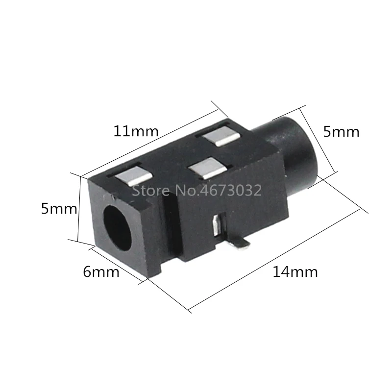 10Pcs 3.5 MM headphone jack audio jack PJ-320 3-line pin female connector SMD stereo headphones PJ-320B