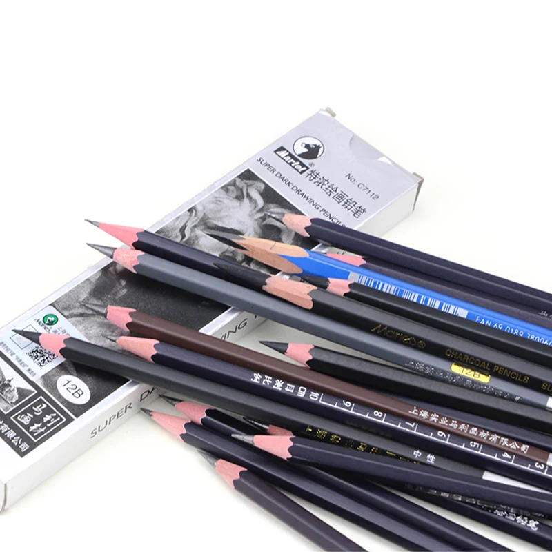 Marie's Painting Pencil 12pcs/box 2H HB B 2B 3B 4B 5B 6B 7B 8B Charcoal Soft/Medium/Hard/Special Soft Pencil Sketch Stationery