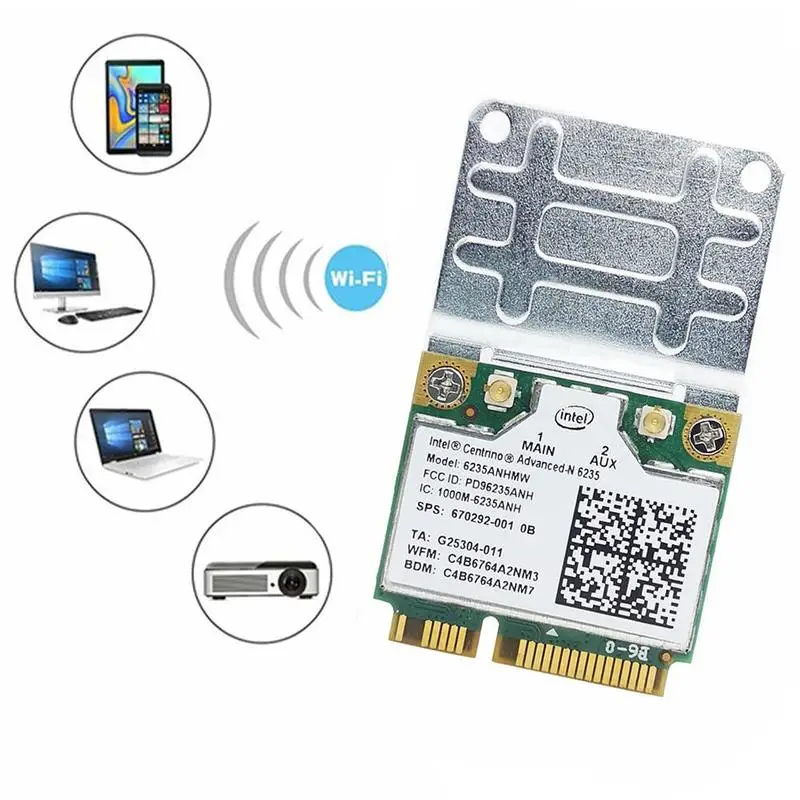 New Mini Metal from half-height to full-height Extension Card Wireless WiFi PCI-Express Adapter Bracket With Screws