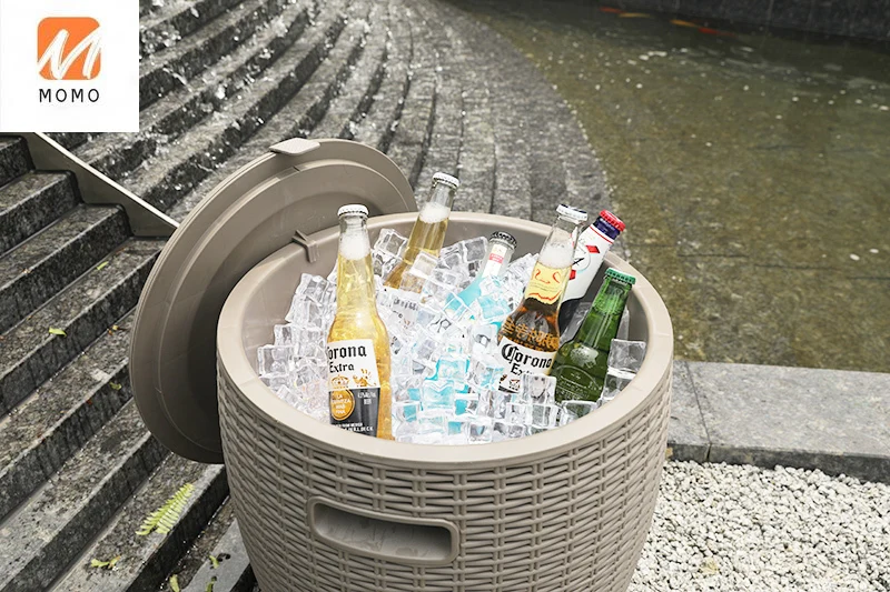 Home and Garden furniture Leisurely Wicker Side Table ice bucket