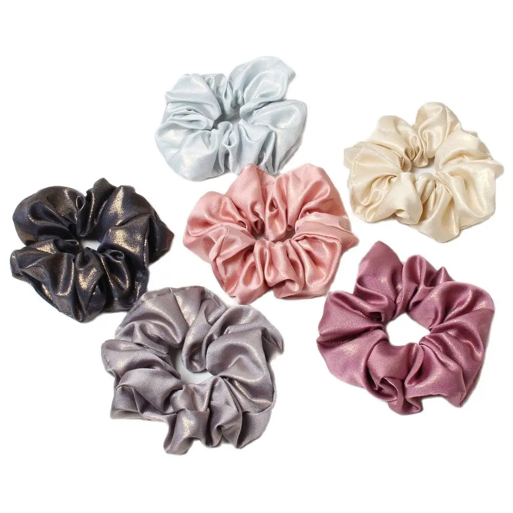 

2PK Shiny Large Scrunchies Rubber Hair Ties Elastic Hair Bands Girls Ponytail Holder Hair Scrunchie Women Hair Accessories