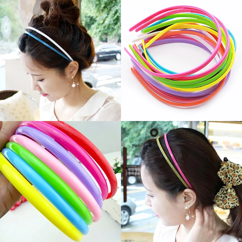 Super Affordable Candy Color Plastic Headband for Adults and Children, Korean Sweet Girls, Kawaii Hair Band for Kids, 0.8cm,1pcs