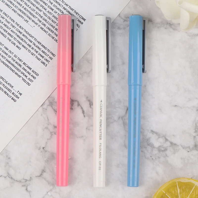 1pc Paper Cutter Creative Pen Shaped Safety Ceramic Diamond Painting Parchment Paper Cutter Tip No Rust Durable Home DIY Tool