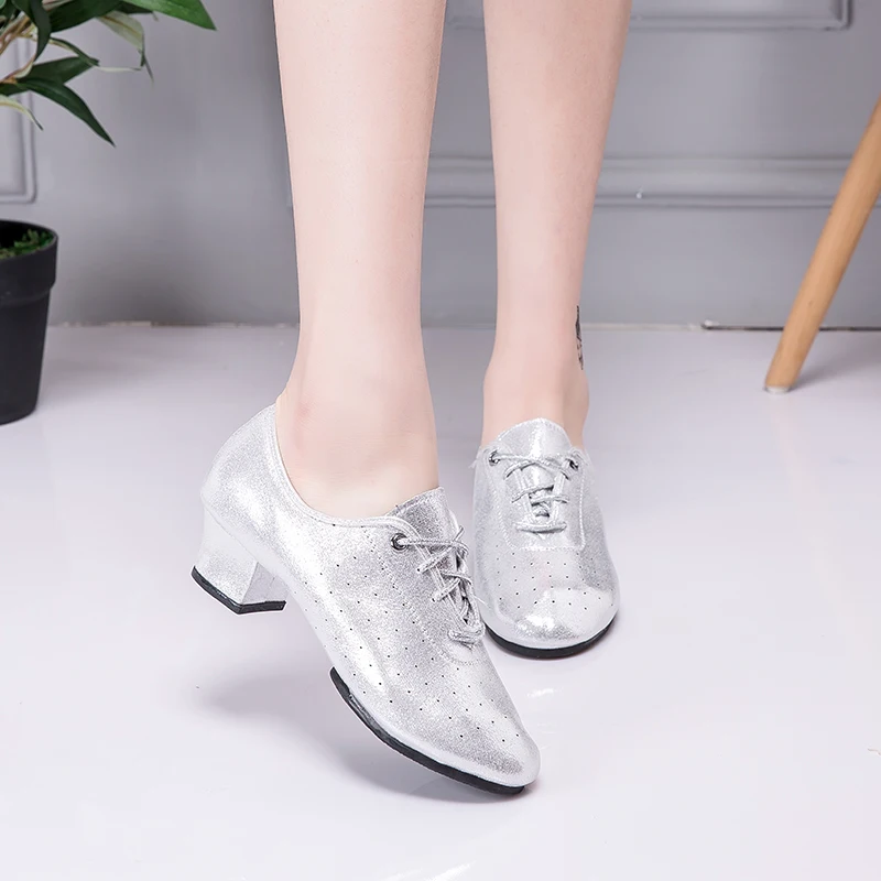 Latin Dancing Shoes For Women Gold Silver Professional Performance Jazz Dance Shoes Latina Heels Ballroom Dance Shoes Sneaker