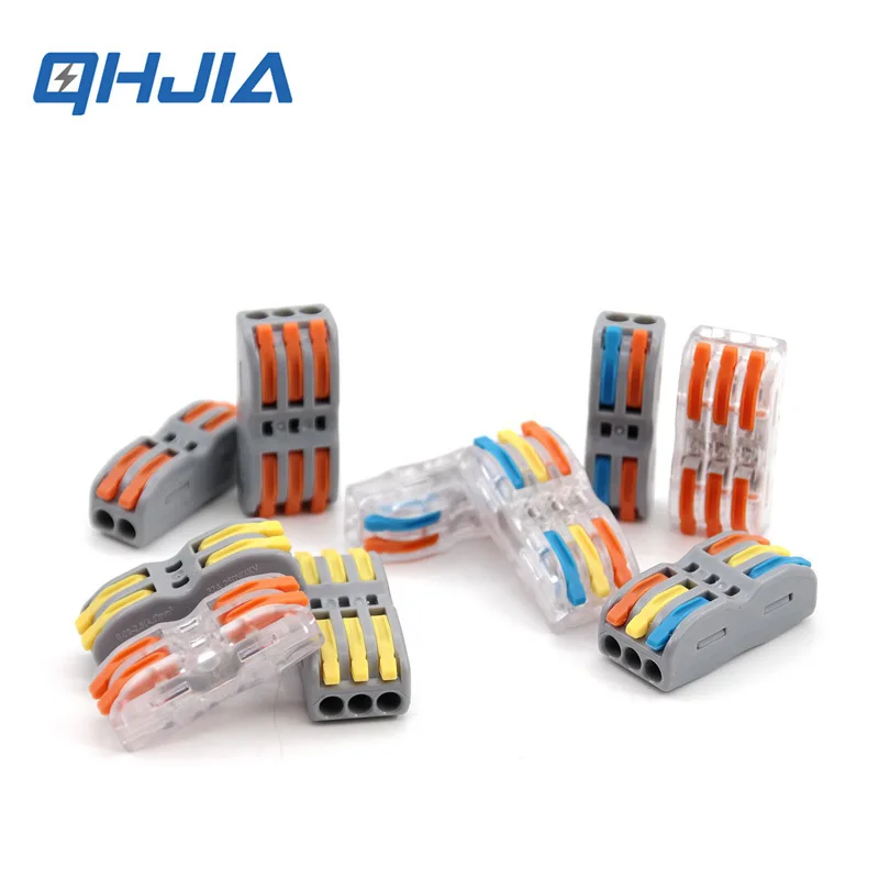 

30/50/100PCS Wire Connectors 222 Conductor SPL-3 Push-In Mini Terminal Block Cable Splitter Led Light Butt Electrical Connector