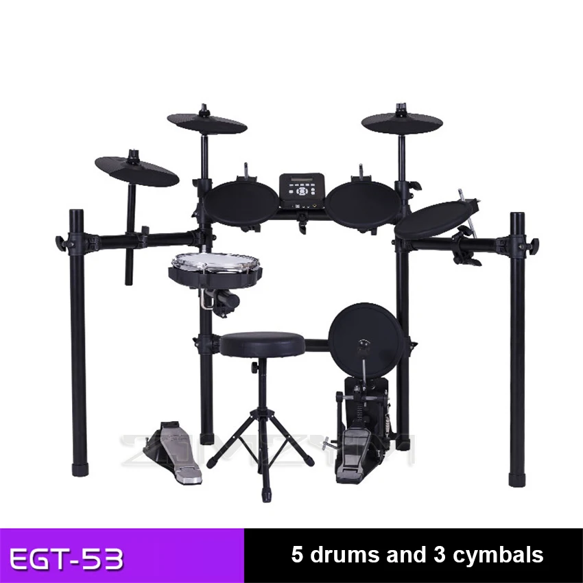 

Drum Set Electronic Drum Jazz Drum Adult Children Beginner Drum Set Electric Drum Portable Practice EGT Five Drums Four Cymbals