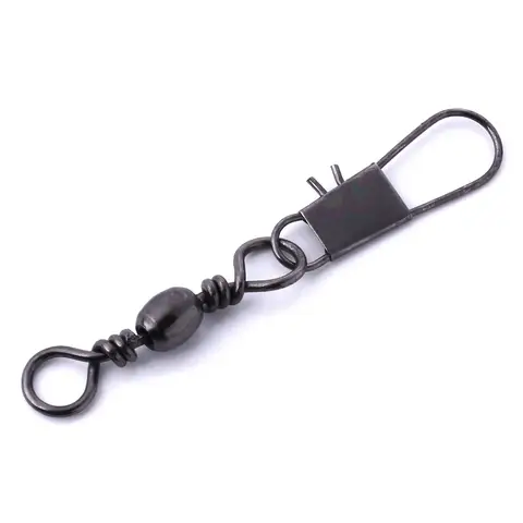 20pcs 50PCS 3cm Stainless Steel with Snap Fishhook Lure Swivels Fishing Connector Pin Bearing Rolling Swivel Fishing Tackle